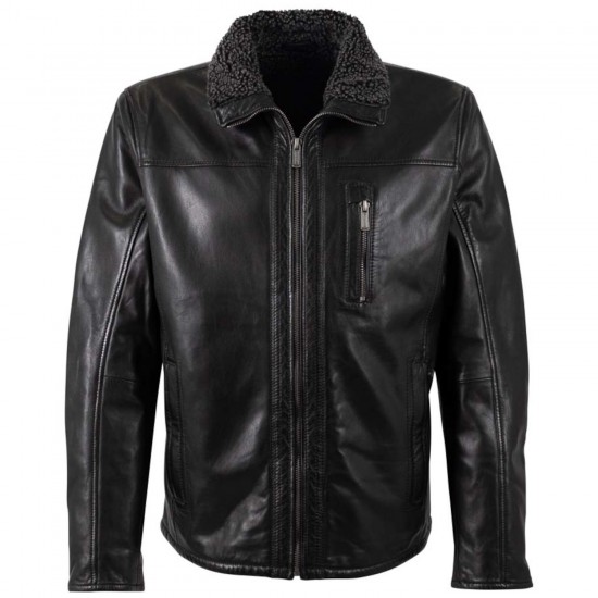 Geaca de Piele Barbati Deercraft Neagra DMNaotis