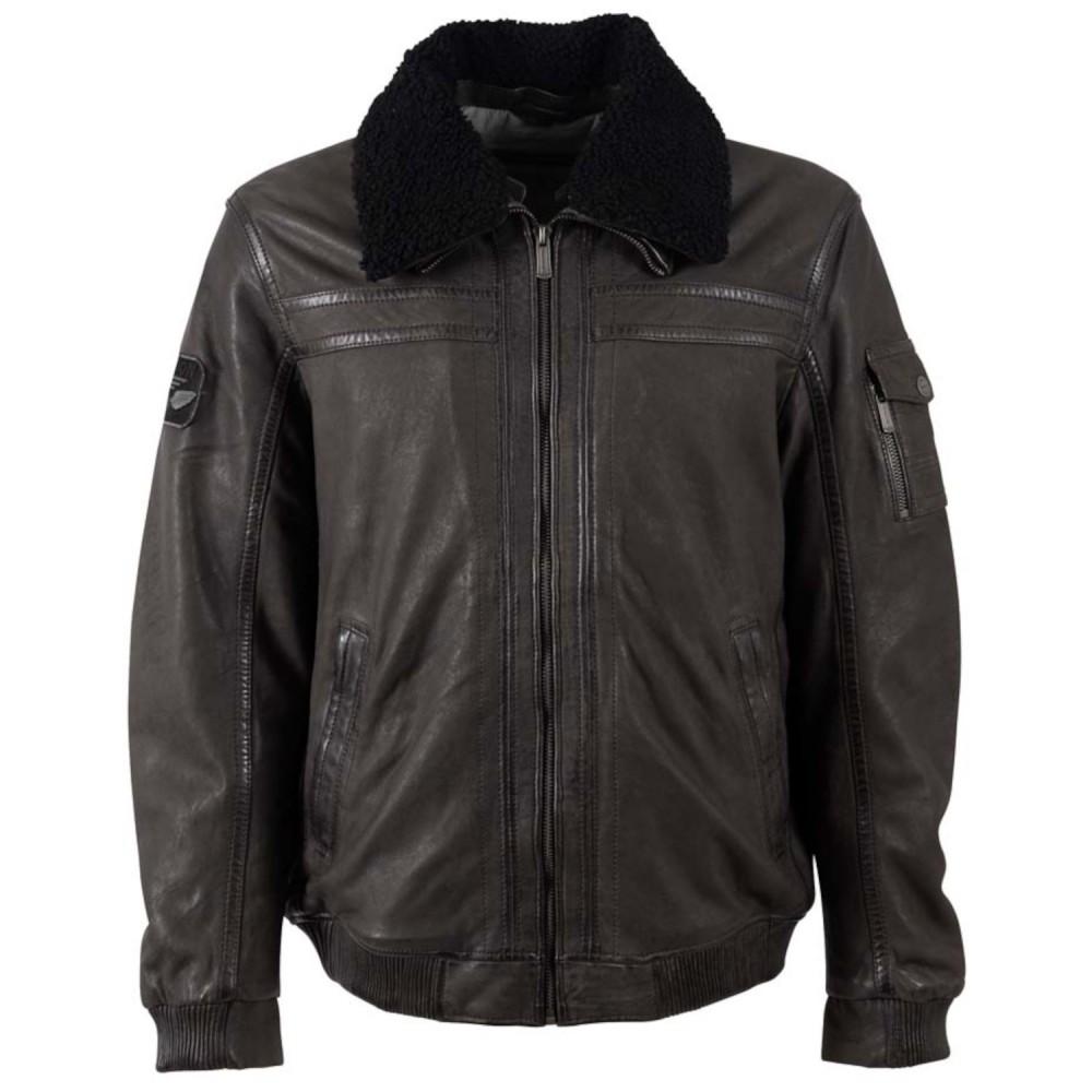 Geaca de Piele Barbati Deercraft Antracit Inchis DMThelio