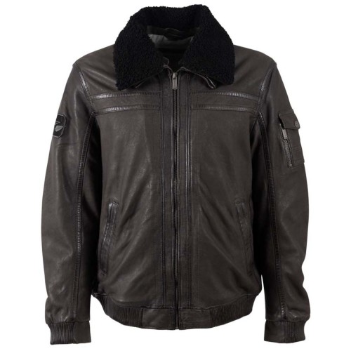 Geaca de Piele Barbati Deercraft Antracit Inchis DMThelio