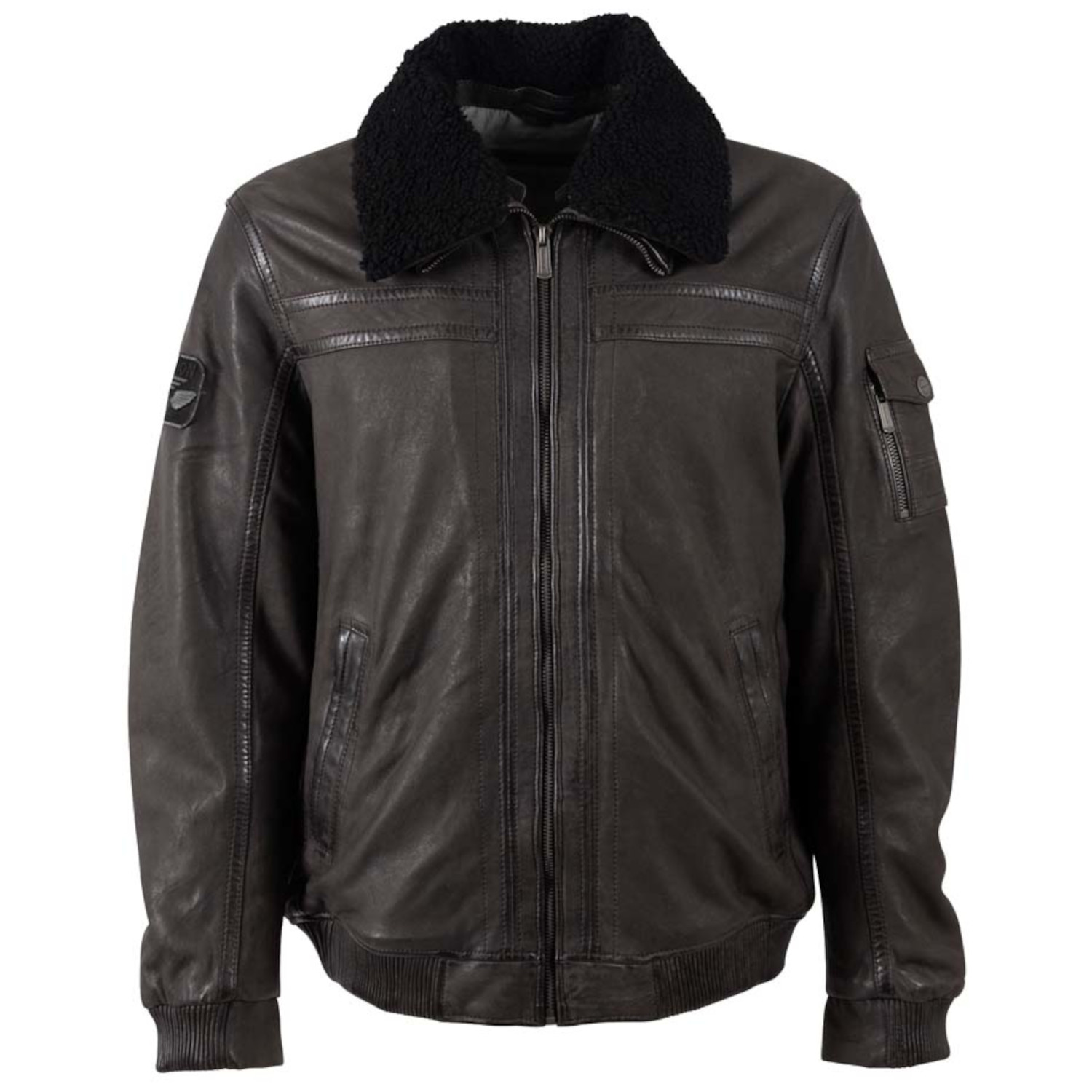 Geacă de piele nubuk pentru bărbați Deercraft DMThelio antracit închis