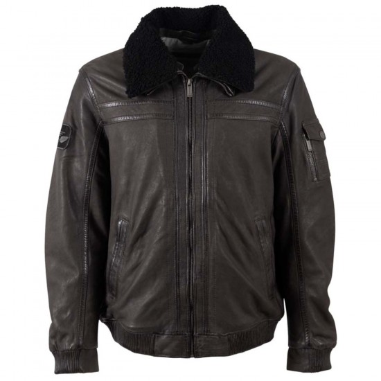 Geaca de Piele Barbati Deercraft Antracit Inchis DMThelio