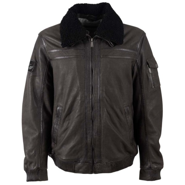 Geaca de Piele Barbati Deercraft Antracit Inchis DMThelio