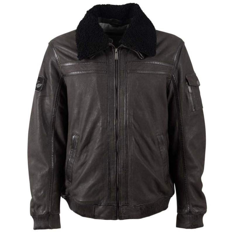 Geaca de Piele Barbati Deercraft Antracit Inchis DMThelio – Geci de Piele