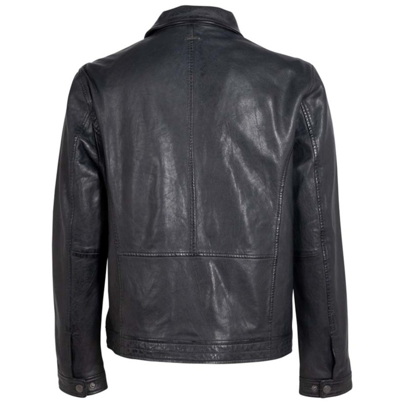 Geaca de Piele Barbati Deercraft Bleumarin Inchis DMTiago – Geci de Piele