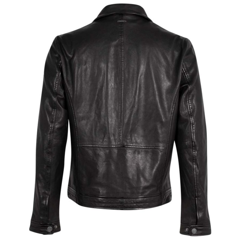 Geaca de Piele Barbati Deercraft Neagra DMTiago – Geci de Piele