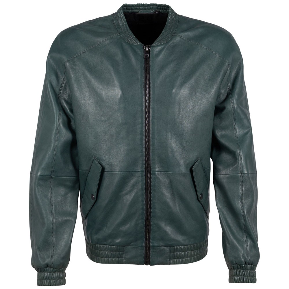 Geaca de Piele Barbati 2.0 by Mauritius Verde Inchis G2MAlaric - readytowear.ro