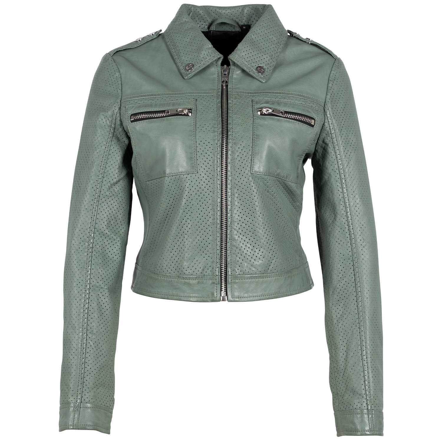 Geaca Scurta de Piele Dama Gipsy Verde Salvie G2WShala – Black Friday Geaca Scurta de Piele Dama Gipsy Verde Salvie G2WShala – Black Friday