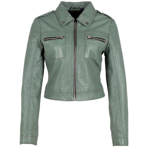 Geaca Scurta de Piele Dama Gipsy Verde Salvie G2WShala