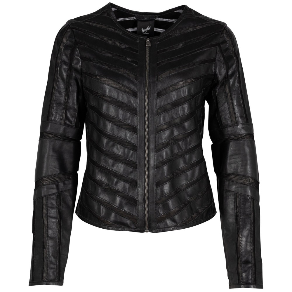 Geaca de Piele Dama Mauritius Neagra GGSuri - readytowear.ro