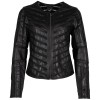 geaca piele dama neagra Mauritius GGSuri model scurt cu insertii mesh piele naturala Geacă de piele damă Mauritius GGSuri neagră – piele naturală model modern