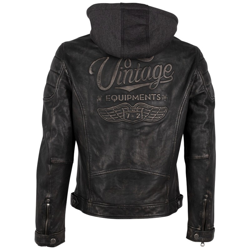 Geaca de Piele Barbati Mauritius Negru Antic GMNemei – Black Friday