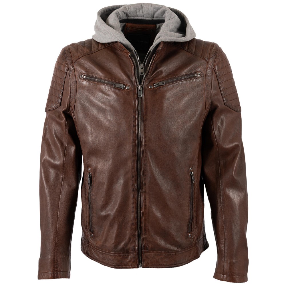 Geaca de Piele Barbati Gipsy Coniac GMNewOrleans