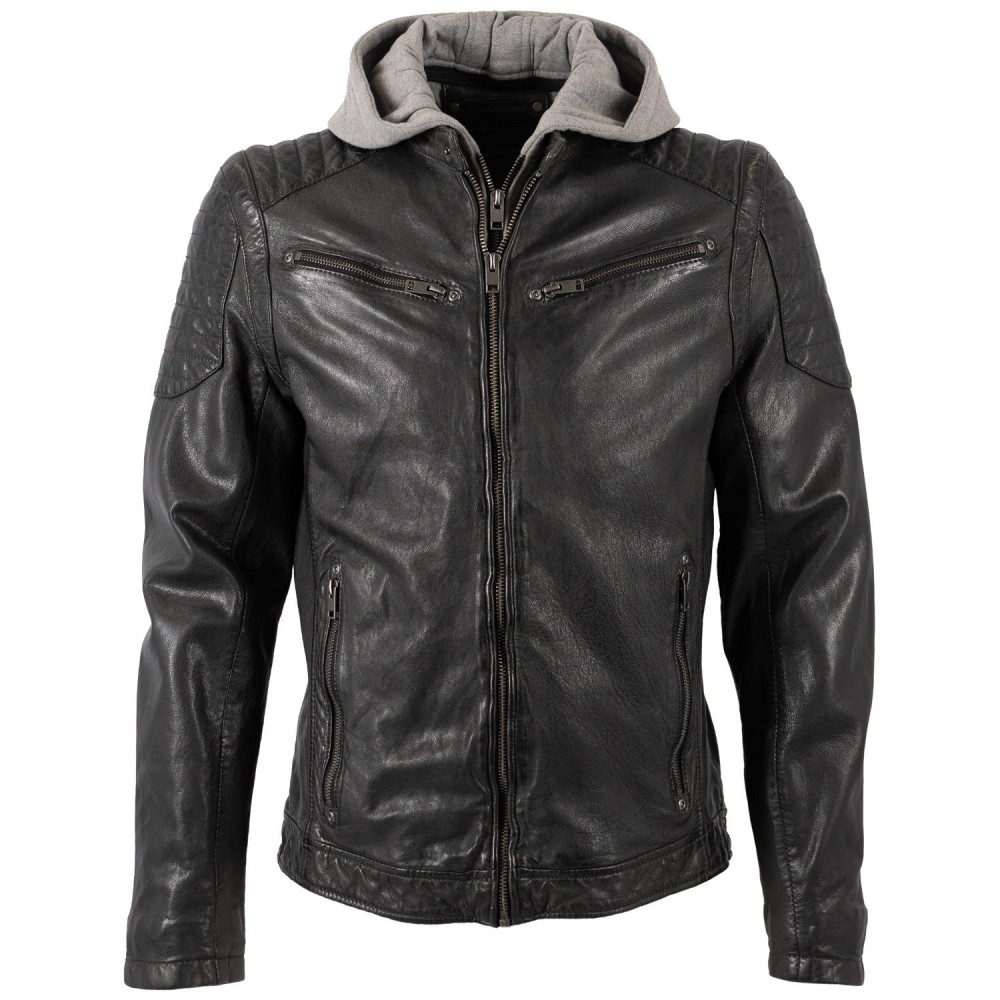 Geaca de Piele Barbati Gipsy Neagra GMNewOrleans