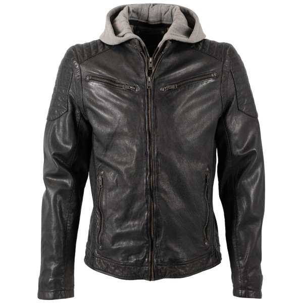 Geaca de Piele Barbati Finshley Harding London Neagra GMNewOrleans