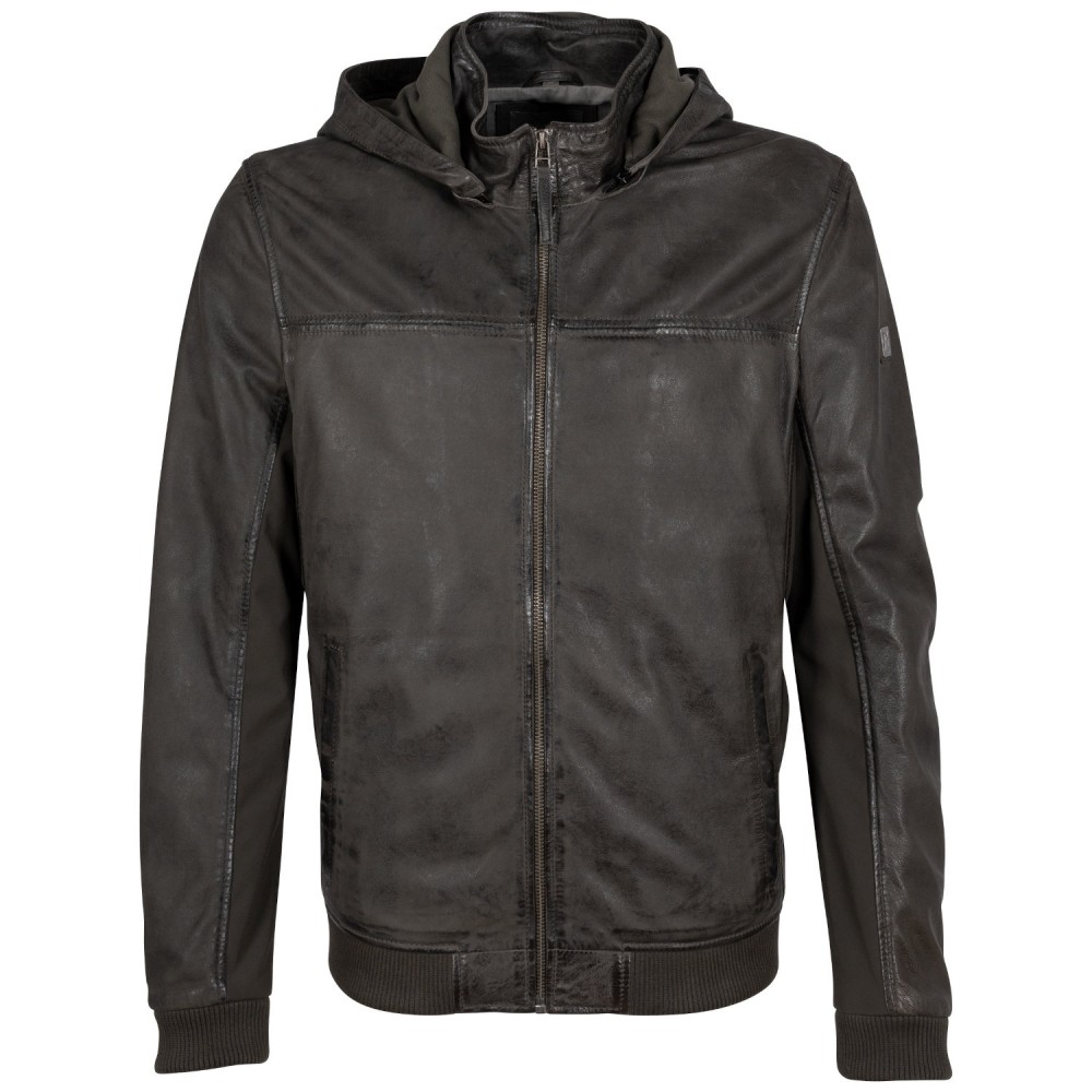 Geaca de Piele Barbati Mauritius Olive Inchis GMSalerno