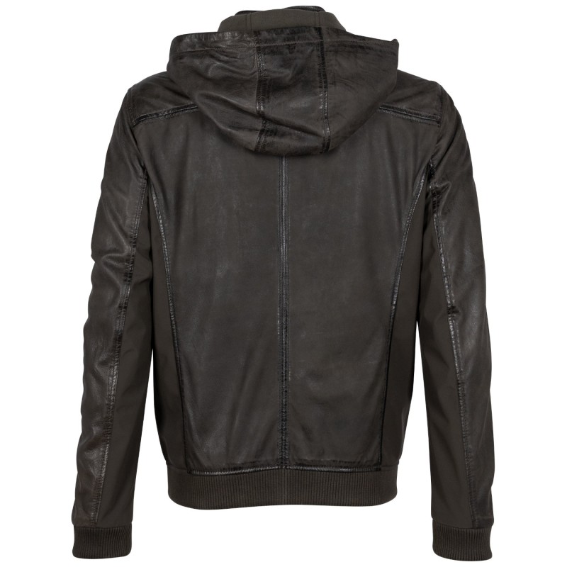 Geaca de Piele Barbati Mauritius Olive Inchis GMSalerno – Black Friday