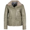 Geaca de Piele Dama Gipsy Verde Salvie GWAhnoa - readytowear.ro