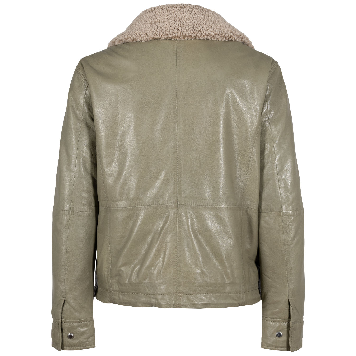 Geaca de Piele Dama Gipsy Verde Salvie GWAhnoa – Geci de Piele