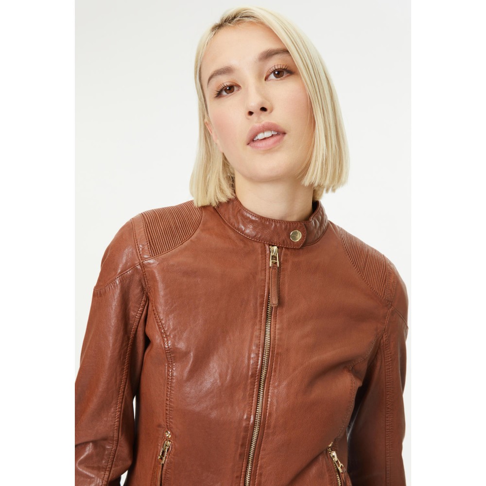 Geaca de Piele Dama Gipsy Coniac GWAneta - readytowear