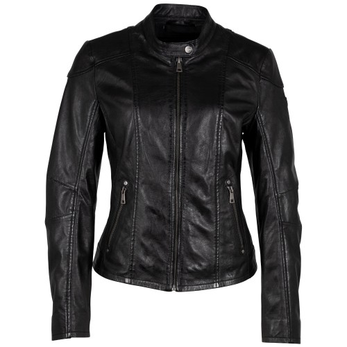 Geaca de Piele Dama Mauritius Neagra GWKeili