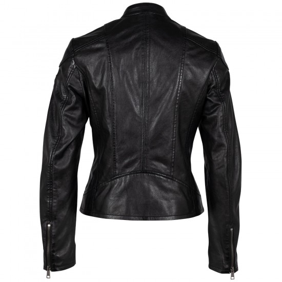 Geaca de Piele Dama Mauritius Neagra GWKeili