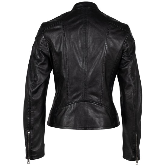 Geaca de Piele Dama Mauritius Neagra GWKeili