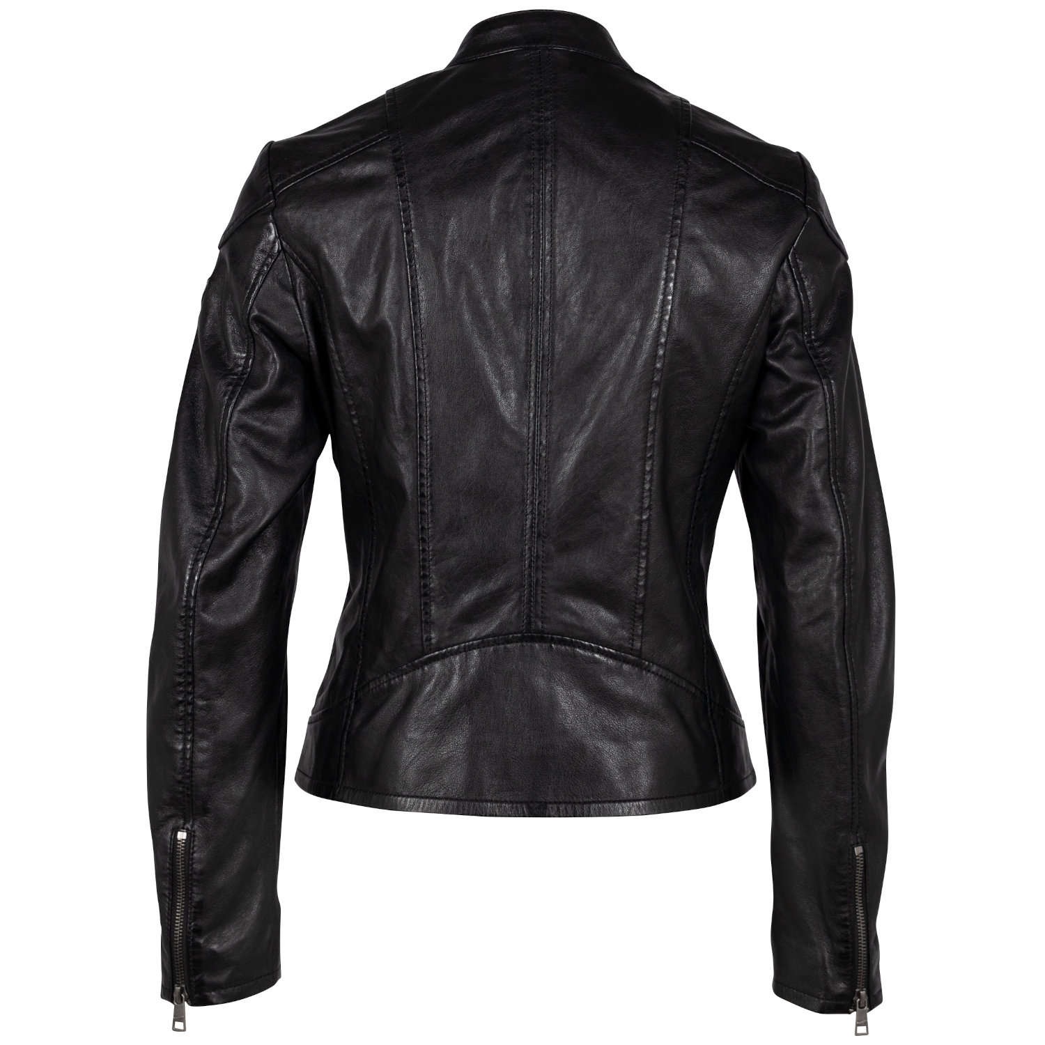 geaca de piele dama neagra Mauritius GWKeili biker piele naturala regular fit Geaca de Piele Dama Mauritius Neagra GWKeili – detalii piele naturala biker