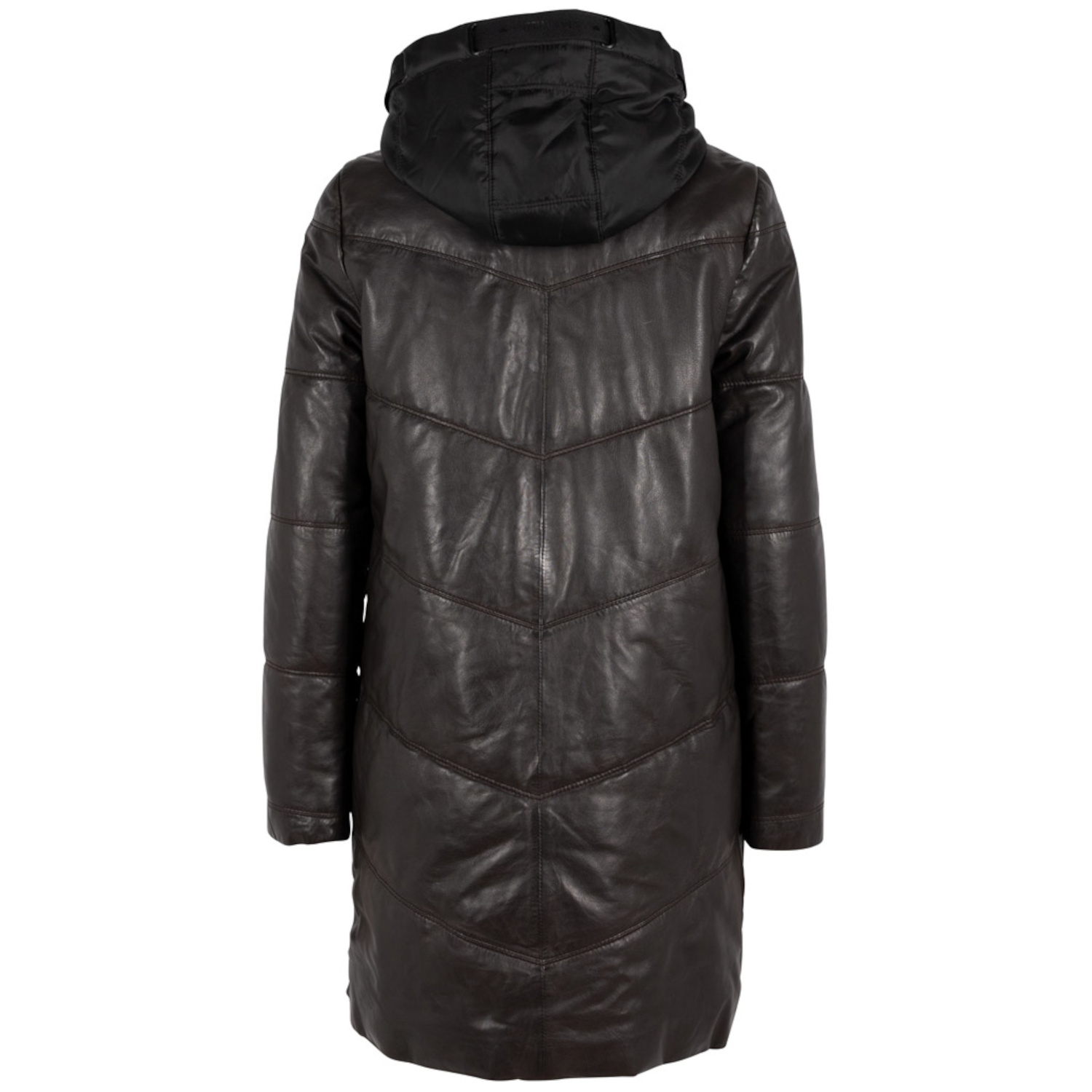 Geaca Lunga de Iarna din Piele Dama Gipsy Maro Inchis GWVallie – Black Friday