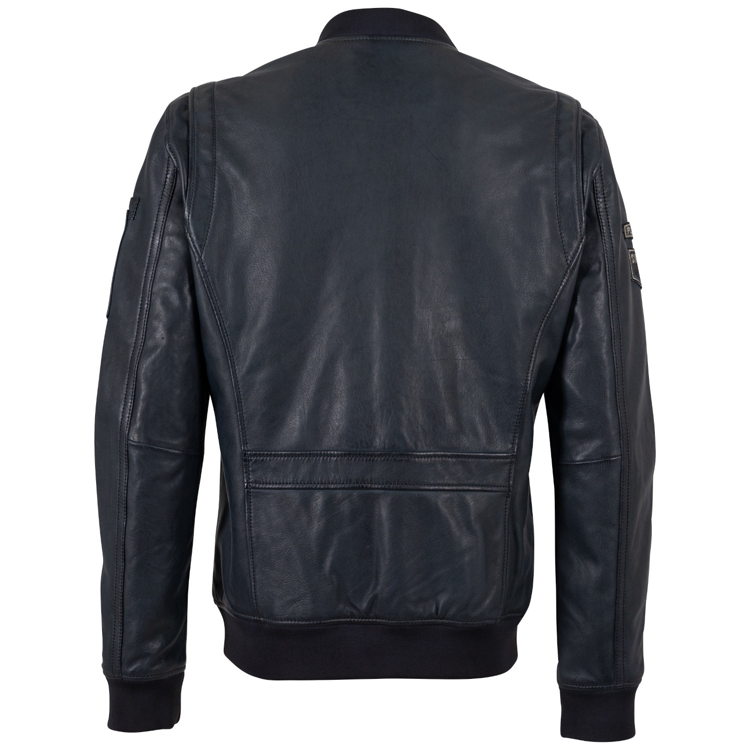 Geaca de piele barbati Mauritius MMAirpilot albastru denim stil aviator din piele naturala