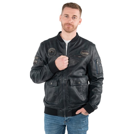 Geaca de Piele Barbati Mauritius Albastru Denim MMAirpilot