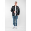 Geaca de piele barbati Mauritius MMAirpilot albastru denim stil aviator din piele naturala