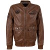 Geaca de piele barbati Mauritius MMAirpilot coniac stil aviator din piele naturala