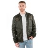geacă de piele bărbați Mauritius MMAirpilot verde militar stil aviator