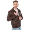 Geacă de piele bărbați Mauritius MMAkkinson maro stil pilot
