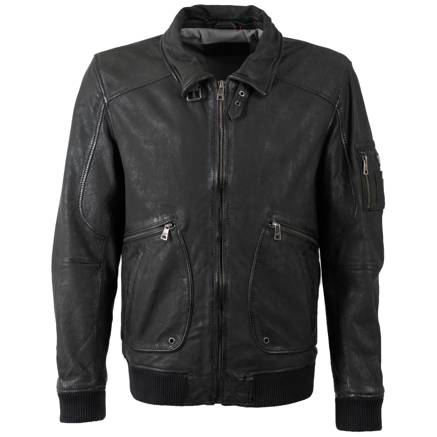 Geaca de Piele Barbati Mauritius MMAkkinson verde inchis din piele naturala stil pilot