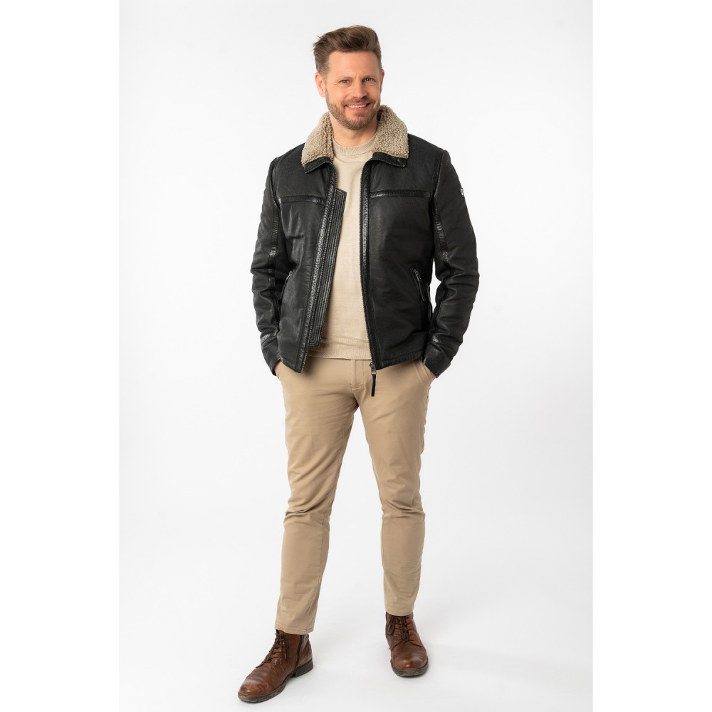 Geaca de Piele Barbati Mauritius Antracit MMAlasko - readytowear