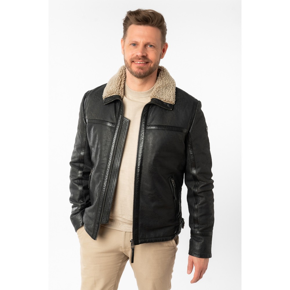 Geaca de Piele Barbati Mauritius Antracit MMAlasko - readytowear