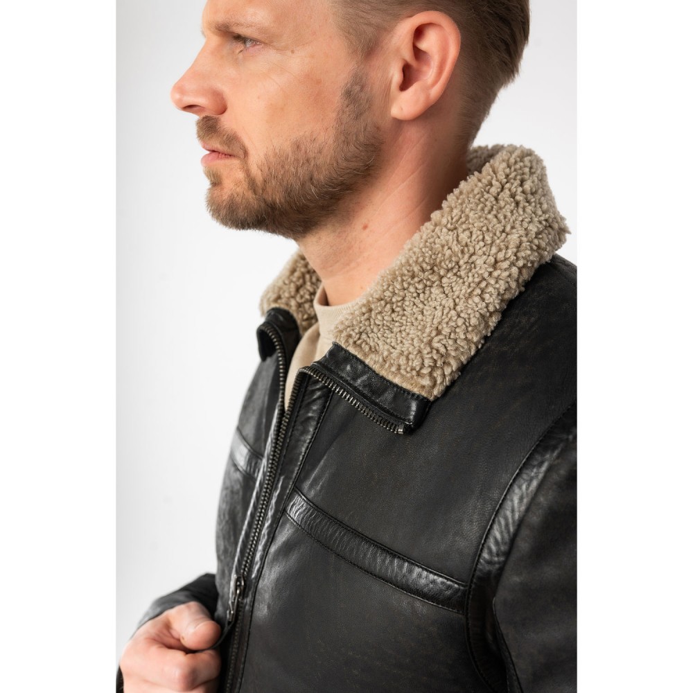 Geaca de Piele Barbati Mauritius Antracit MMAlasko - readytowear