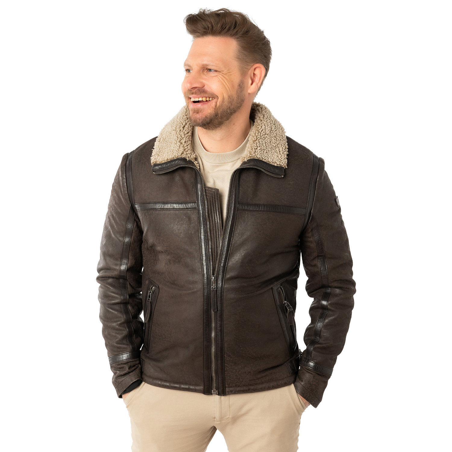 Geaca de Iarna Imblanita din Piele Barbati Mauritius Maro MMAlasko – STOC