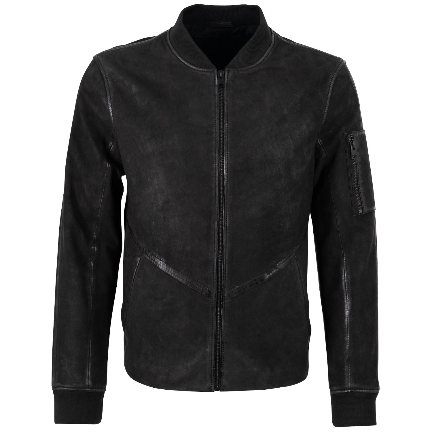 Geacă de piele bărbați Mauritius MMAnton neagră, piele naturală, stil biker urban