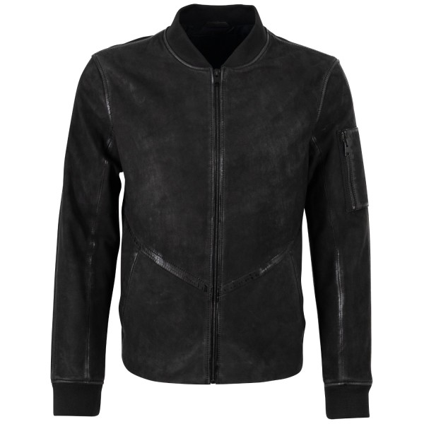 Geaca de Piele Barbati Mauritius Neagra MMAnton
