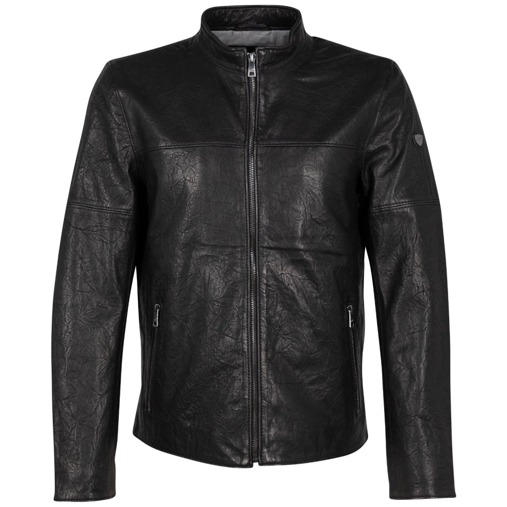 Geaca de Piele Barbati Mauritius Neagra MMBannu - readytowear.ro