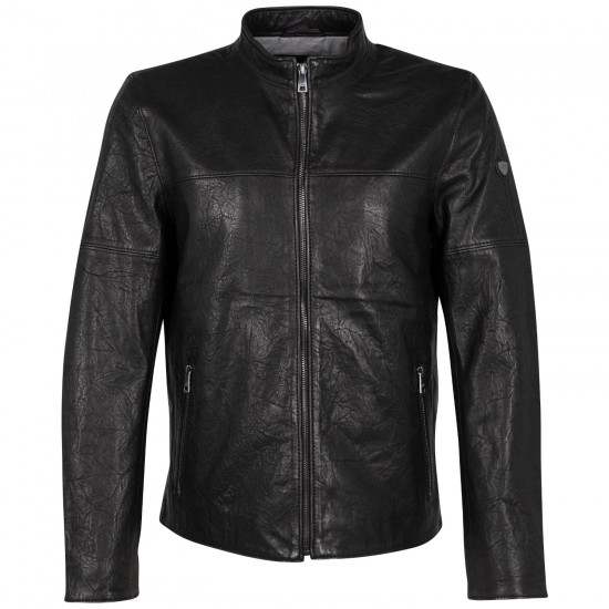 Geaca de Piele Barbati Mauritius Neagra MMBannu