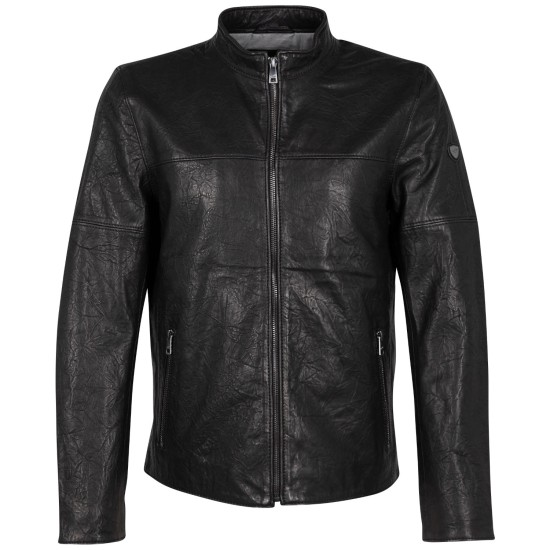 Geaca de Piele Barbati Mauritius Neagra MMBannu