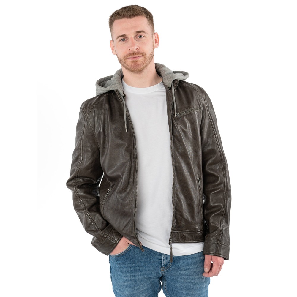 Geaca de Piele Barbati Mauritius Maro Inchis MMBarlo