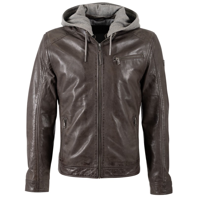 Geaca de Piele Barbati Mauritius Maro Inchis MMBarlo – Geci de Piele