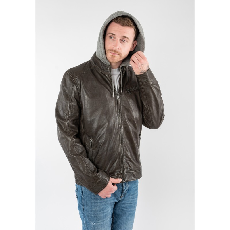 Geaca de Piele Barbati Mauritius Maro Inchis MMBarlo – Geci de Piele