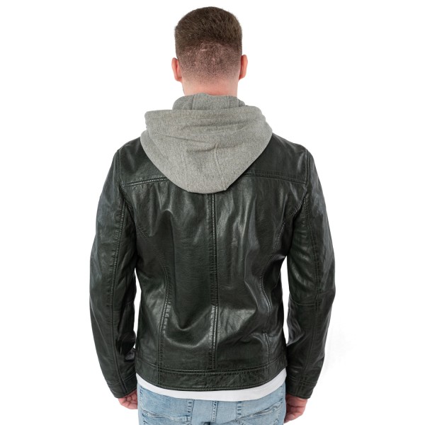 Geaca de Piele Barbati Mauritius Verde Inchis MMBarlo