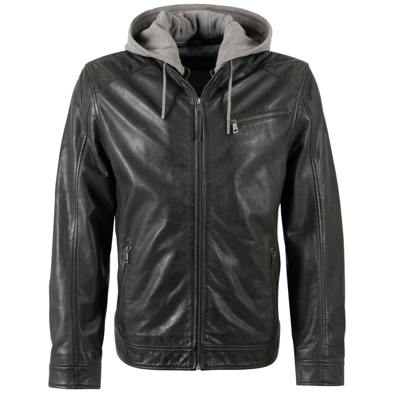 Geaca de Piele Barbati Mauritius Verde Inchis MMBarlo – Geci de Piele