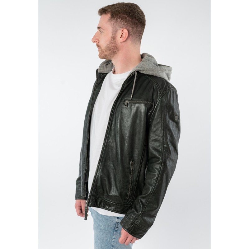 Geaca de Piele Barbati Mauritius Verde Inchis MMBarlo – Geci de Piele